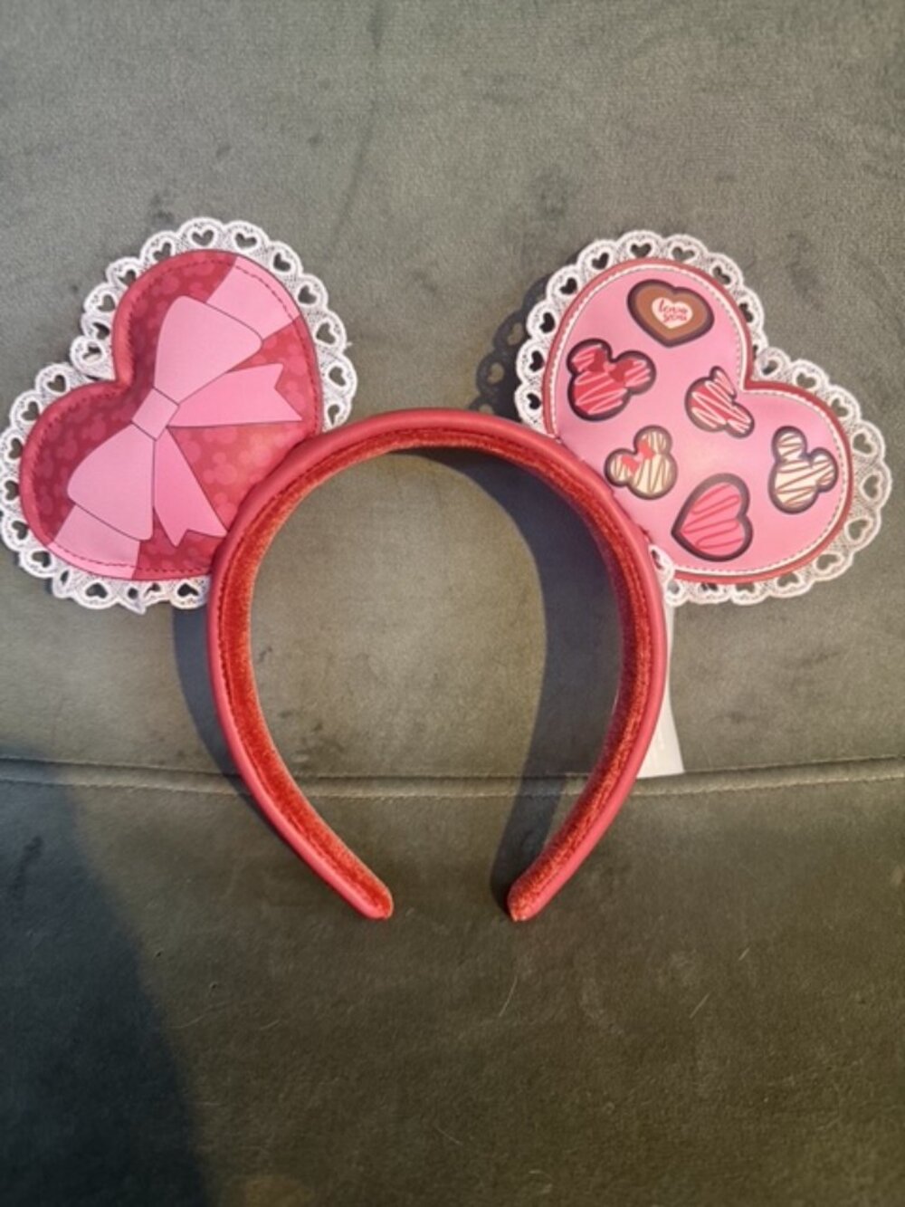 Loungefly Disney Minnie Mouse Valentine Heart Box of Chocolates Ears BoxLunch